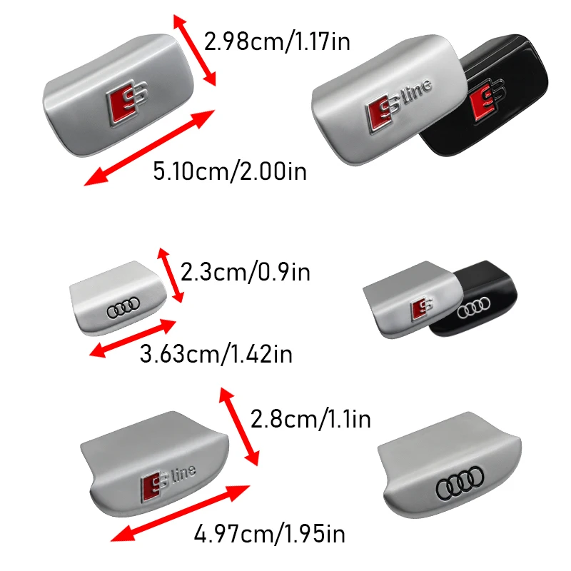 3D 메탈 자동차 스티어링 휠 엠블럼 스티커 인테리어 배지 액세서리 (아우디 S 라인 A3 A4 A5 A6 A7 A8 S3 Q5 Q7 Q2 Q3 S3 S4 S8 용)