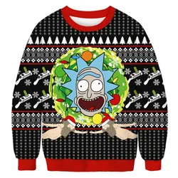 Camiseta para meninos e meninas mesma camisola natal rick e modi 3d impresso
