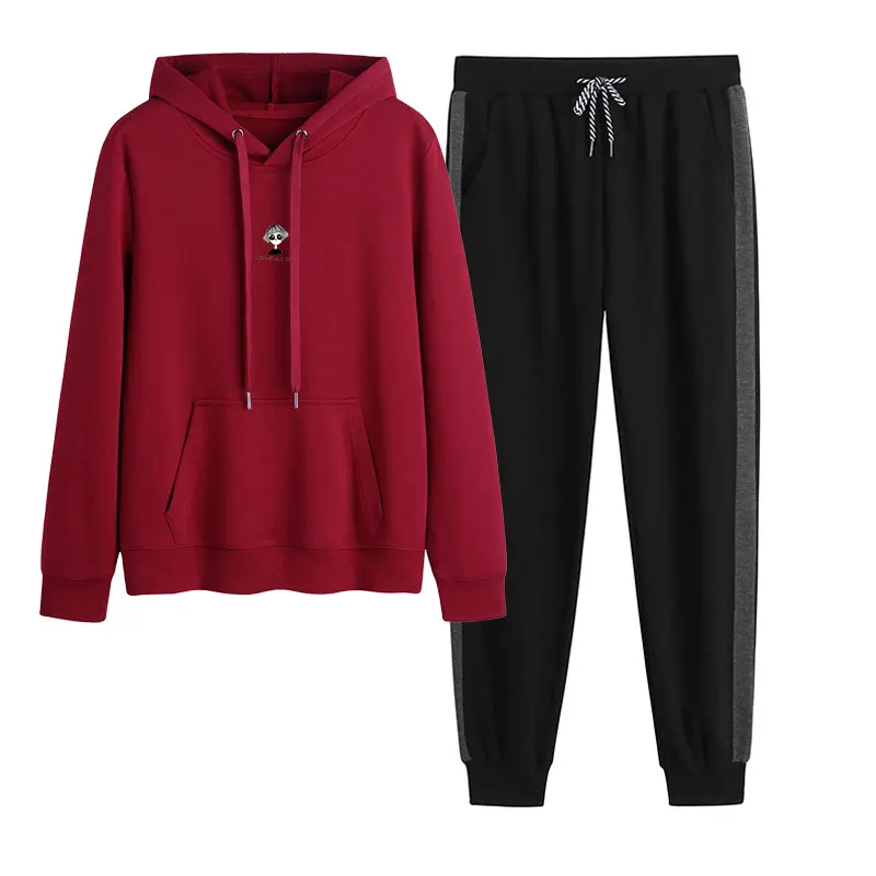Hooded Sweater Women's Pants Two-Piece Set Spring and Autumn Fleece Thickened Leisure Sports Suit