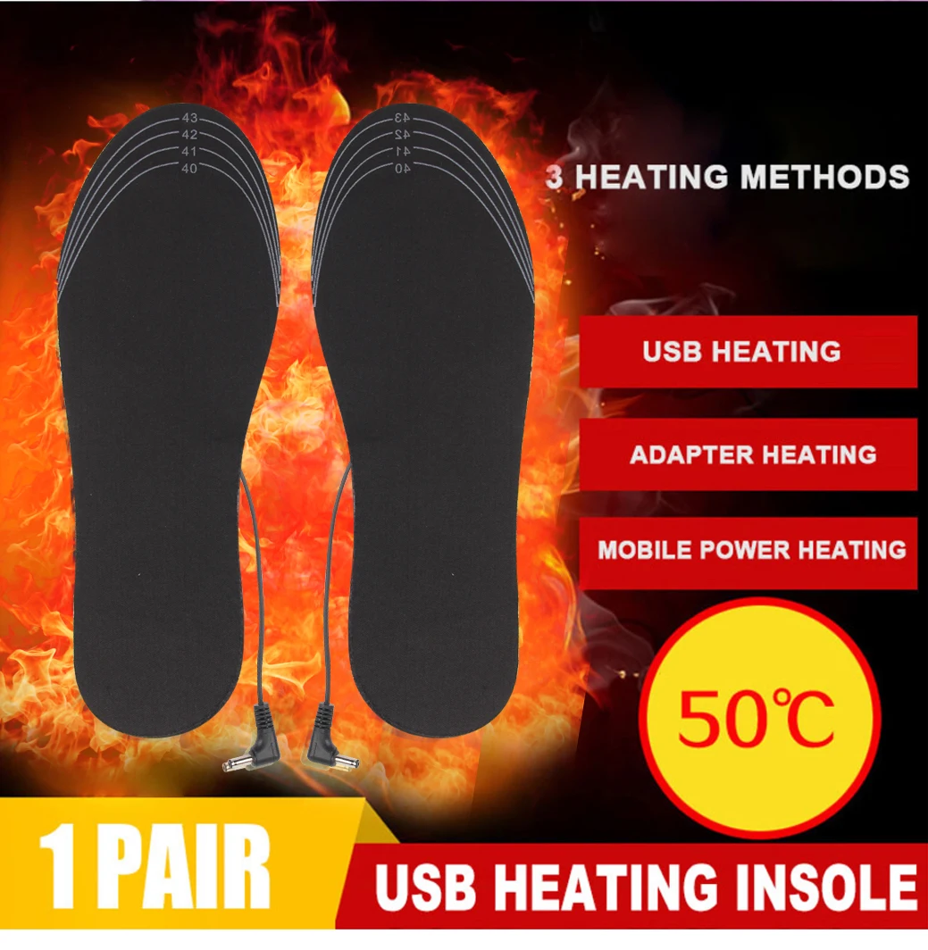 Motorcycle boots USB Heated Insole Heating Foot Pads Heating boots Motorcycle Warm Insole Outdoor Sports Insoles Winter#