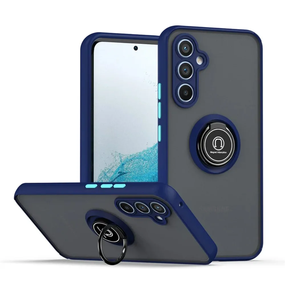 Enhanced Magnetic Ring Holder Armor Case - Frosted Hard Protective Cover