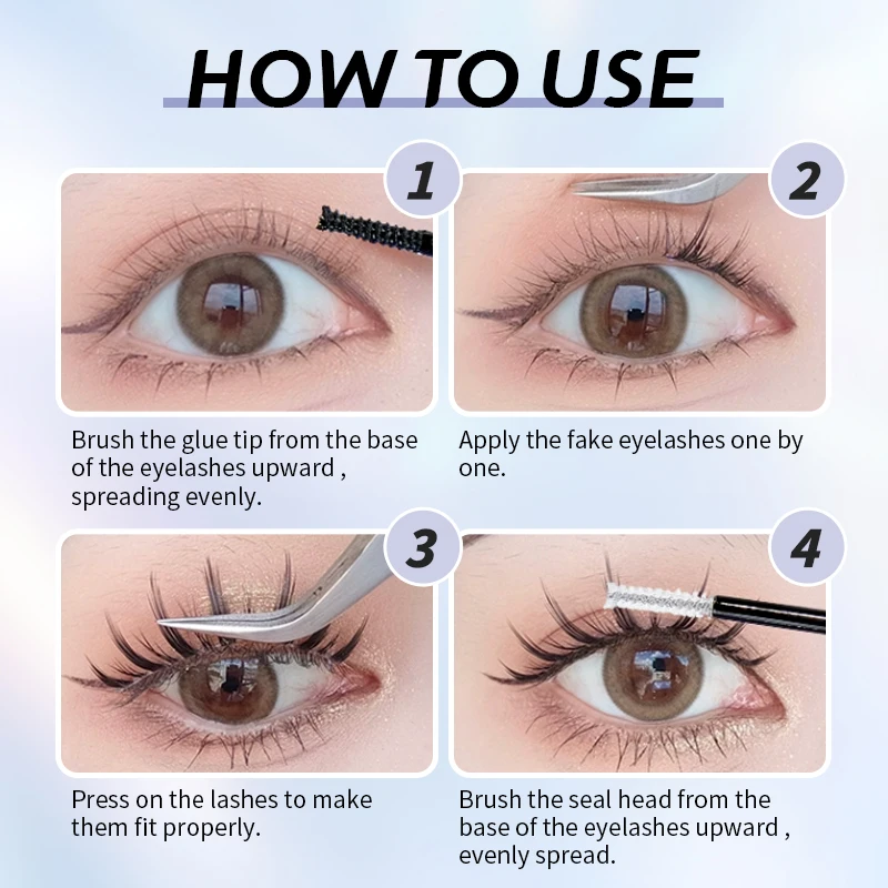 Eyelash Glue Giggleye False EyeLash Clusters 2 in 1 Bond and Seal 10 ML Lasting Waterproof Tasteless