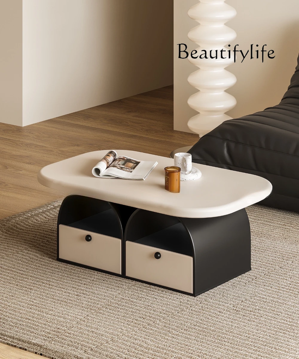 

Nordic cream wind tea table home modern simple storage table