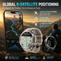 Nouvelle Montre Connectée Tout-Terrain 2026 avec Carte GPS Précise Hors Ligne, Boussole GPS Intégrée, Étanchéité 5ATM, Appel Bluetooth pour Hommes 2