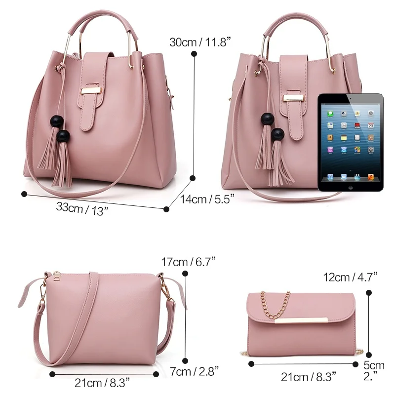 2023 NEW 3PCS Women Fashion Purses And Handbags Set Casual Shoulder Bag Clutch Crossbody Bags 6 colors