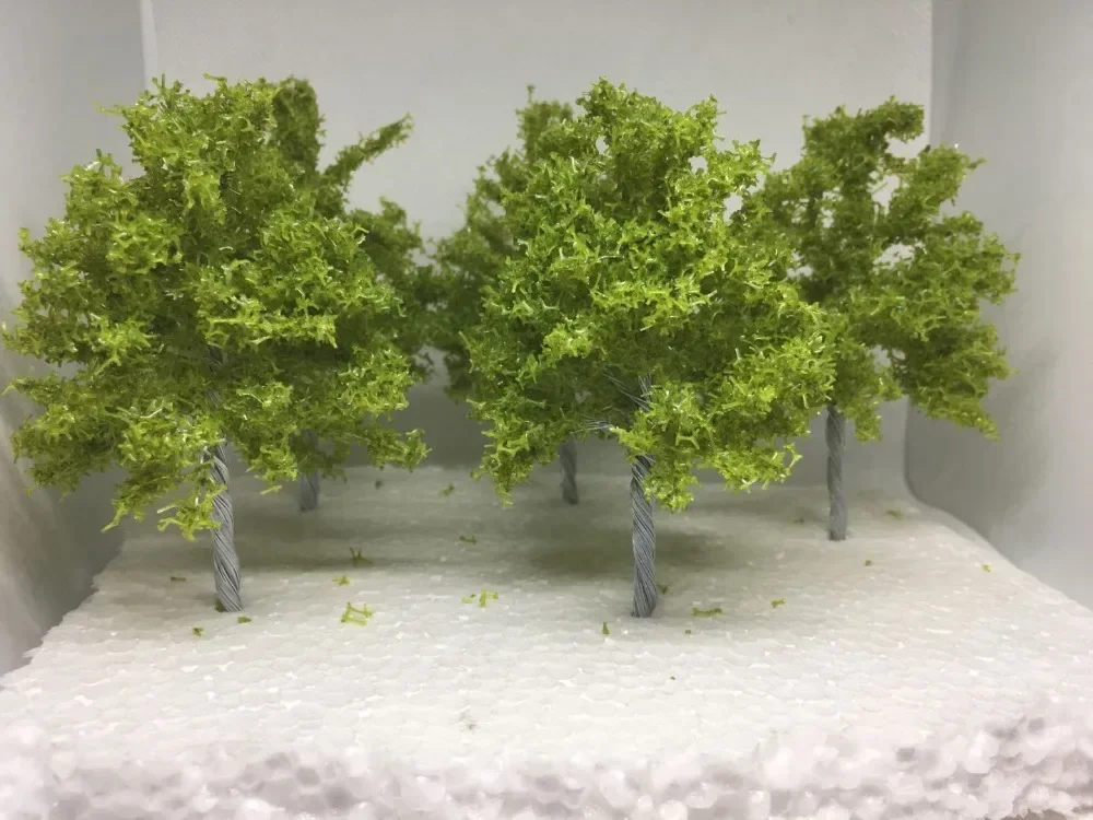 3pcs/5pcs highly10cm/12cm/15cm miniature tree model architecture model railway layout green landscape scenery train model tree 2
