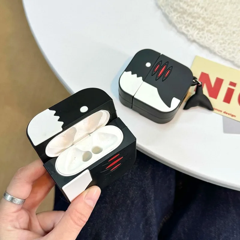 Creative Shark Headphone Case for Apple AirPods 1/2 3 4 Pro/Pro2 Silicone Soft Case Free Headphone Cleaning Pen a