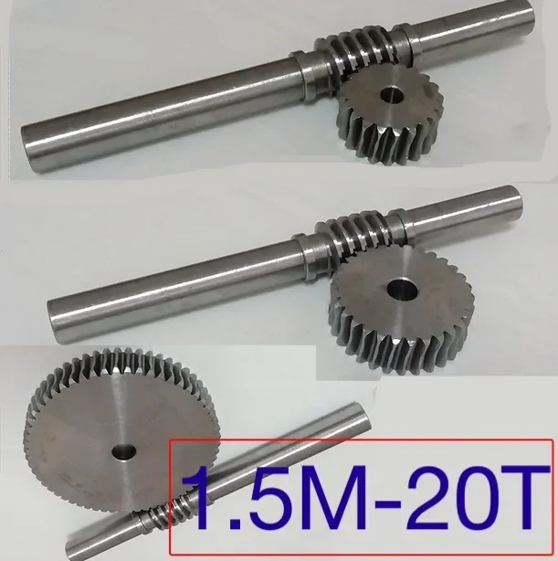 1.5M-20T Gear d:34.5mm 45-steel Precision worm gear transmission--gear rod L:230MM D:18MM
