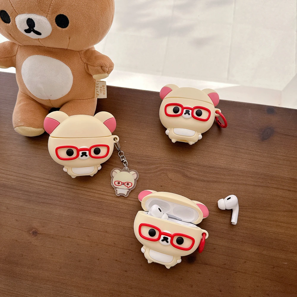 Adorable 3D Rilakkuma Bear Earphone Case - Protective Hard Cover
