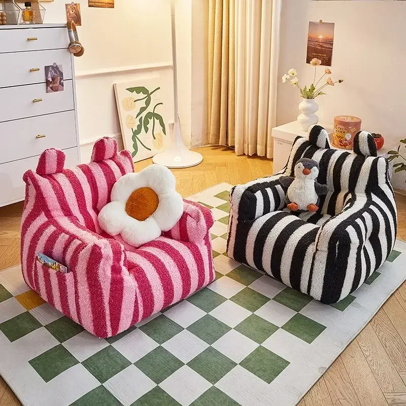 Bean Bag Children's Sofa Sitting Support Seat Pleochroic Children's Sofa Plush Comfortable Kinderzitjes Child Room Furniture