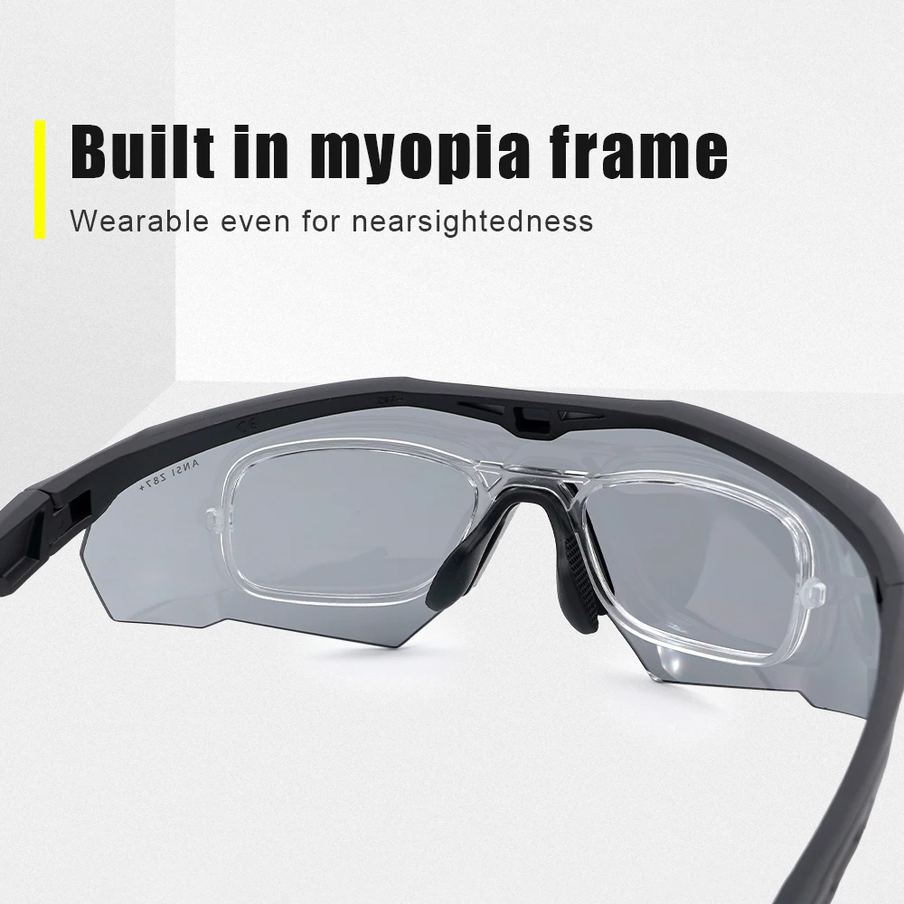 3 Lens Tactical Shooting Glasses Outdoor Sports Windproof Dustproof Safety Military Goggles