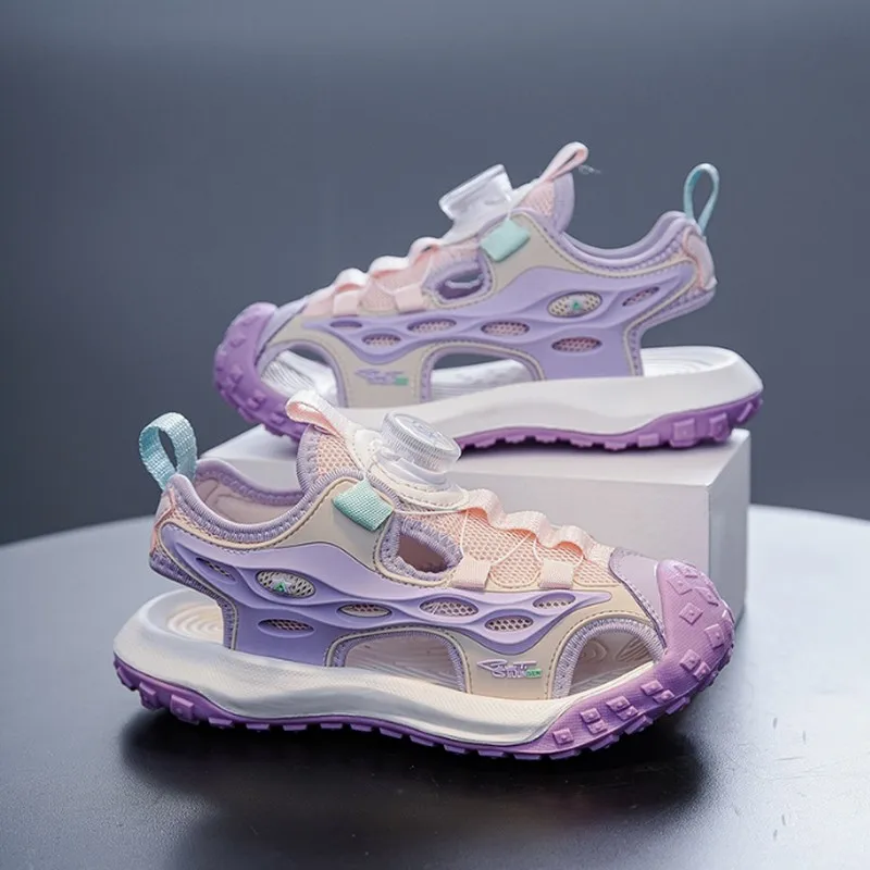 

Сандалии детские из ЭВА, поворачивающаяся голова, поворотная Пряжка, летняя пляжная обувь для мальчиков и девочек, унисекс, 14 +