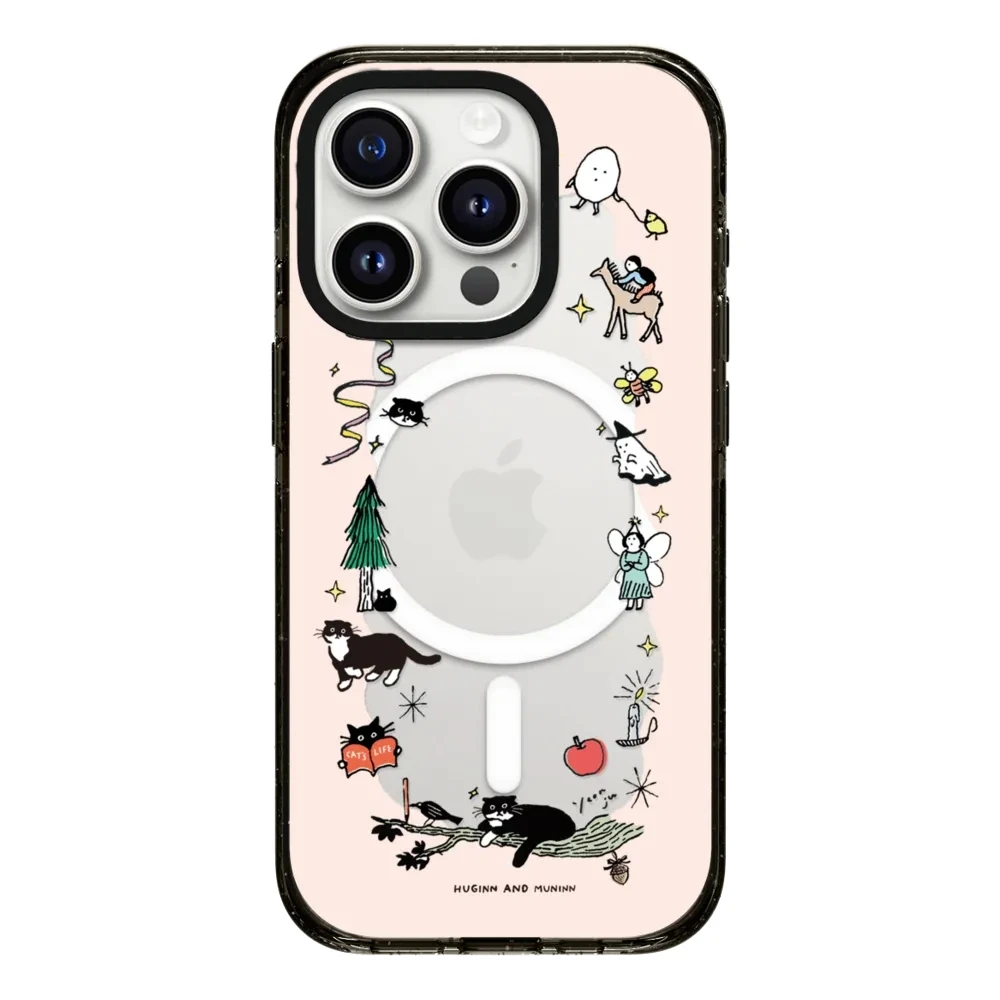 כיסוי טלפון תואם Magic Black Cat Magsafe מתאים ל-iPhone 17 Pro Max/16/15 Pro Max/14 Pro/13/12 עמיד בפני זעזועים