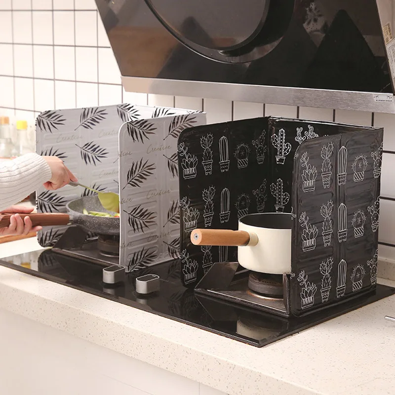 Foldable Kitchen Gas Stove Baffle Plate Board Heat-resistant Kitchen Accessories Aluminum Oil Splash-proof Protection Screen kitchen splatter screen,kitchen splash guard