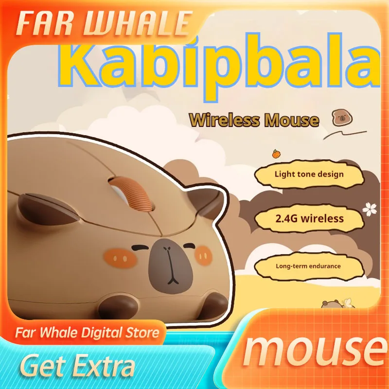 

Akko Capybara 2.4g Wireless Mouse Mini Mute Long Endurance Mouse Customization Abs Cute Mouse For Mac/Win/Linux Computer Gifts