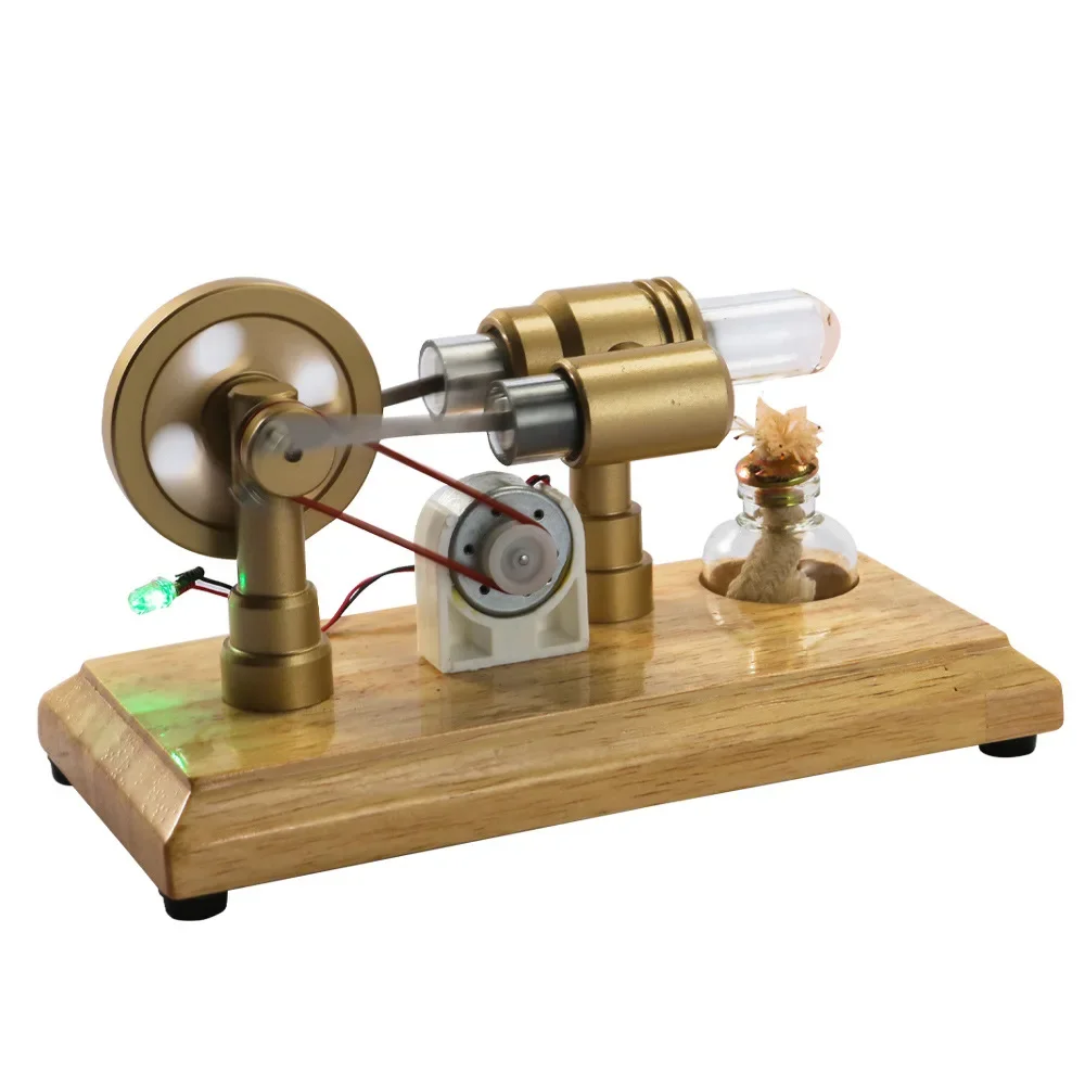 Roering Motor Power Opwekking Model Kit Houten Basis Wetenschap En Onderwijs Fysica Experiment Model Speelgoed