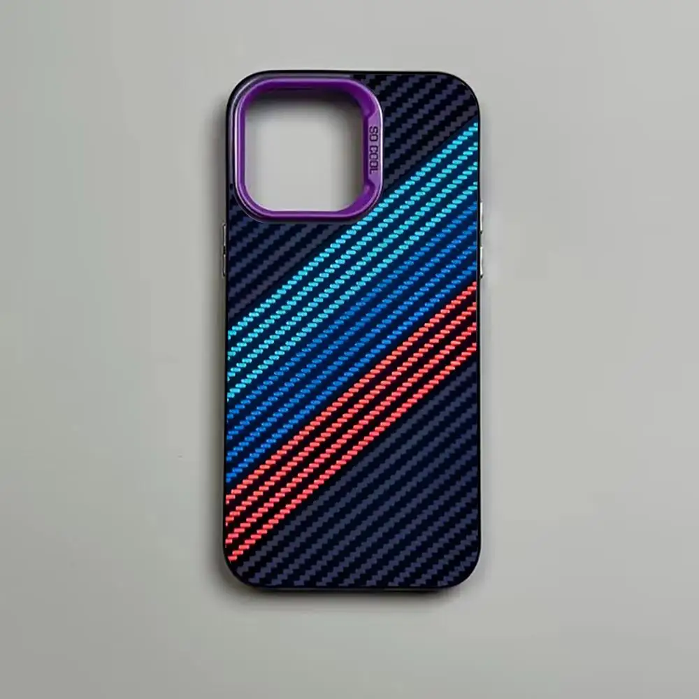 Sleek Carbon Fiber Pattern Shockproof Phone Case - Anti-Fingerprint Protection