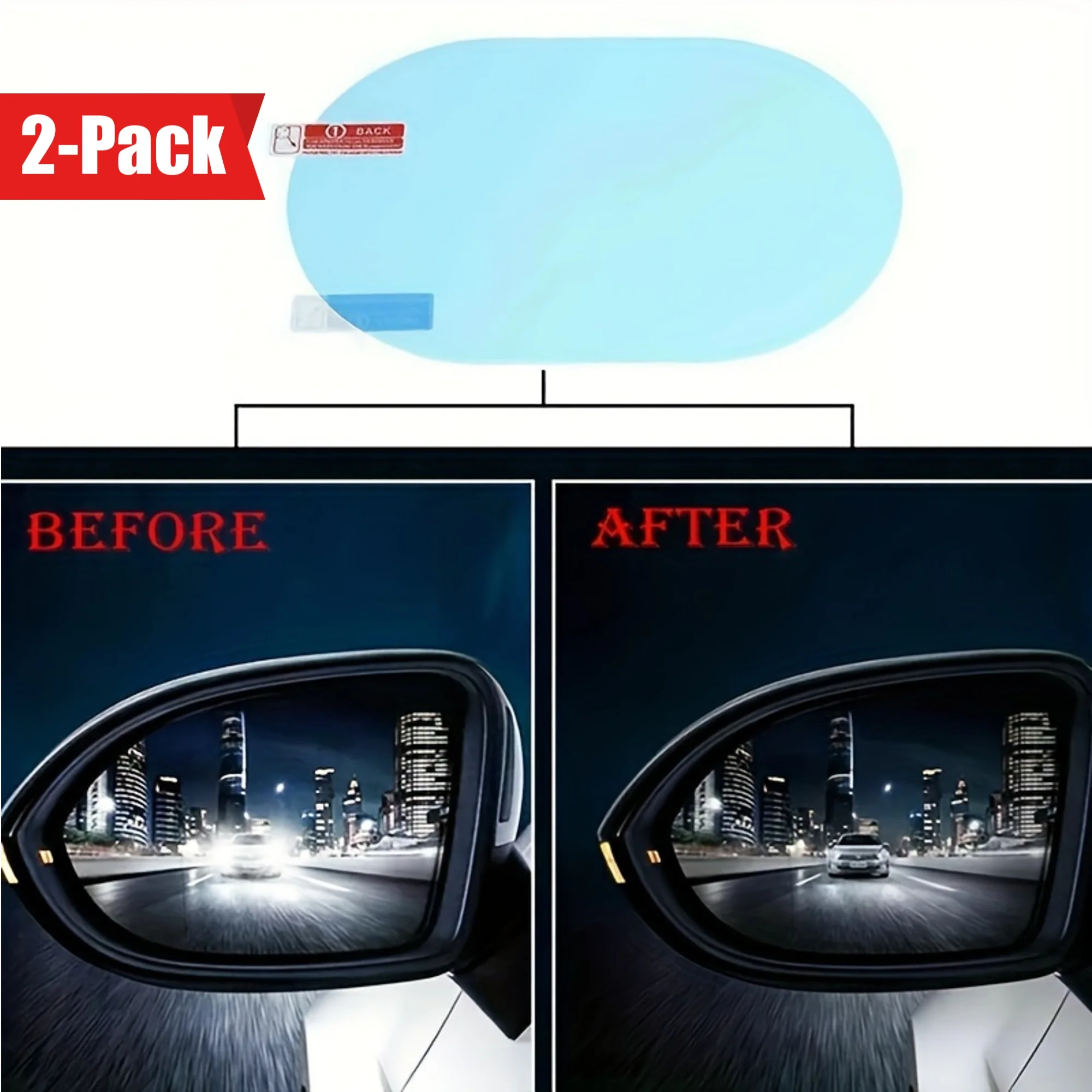 2pcs Universal Car Mirror Trim Film