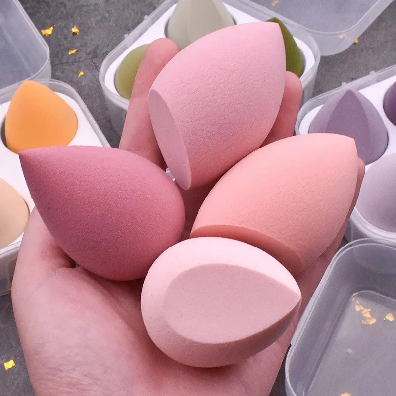 4Pc Beauty Egg Makeup Blender Cosmetic Puff Makeup Sponge Cushion Foundation Powder Sponge