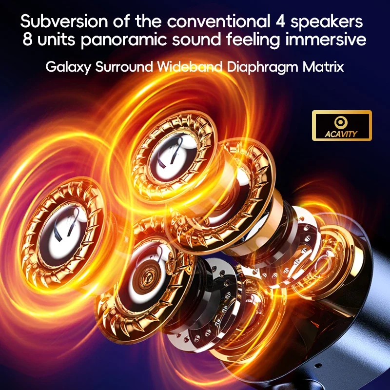 4speakers 1000Hours Playback Wireless Headphones Bluetooth Earphones Noise Reduction Earbuds Power Bank