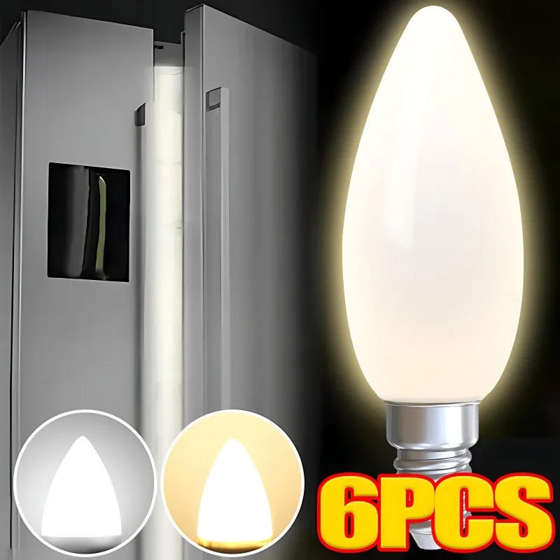 

6/1PCS E12/E14 Light Bulbs LED Refrigerator Light Bulbs 220V LED Refrigerator Lamp Screw Bulb for Refrigerator Display Cabinets