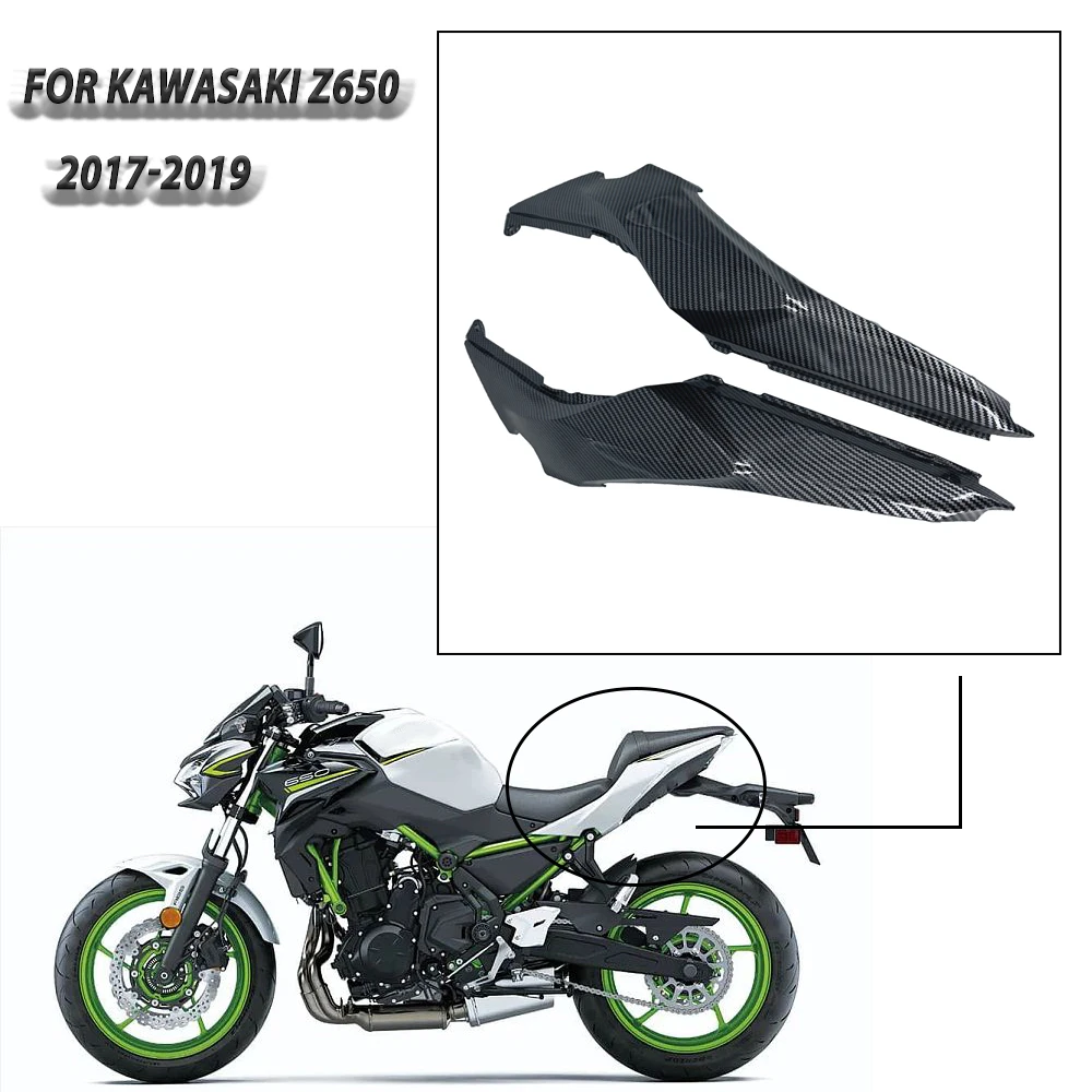 

Motorcycle Rear Rear Left And Right Side Panel Fairing Suitable For Kawasaki Z650 2017-2019 High-Quality ABS Carbon Color