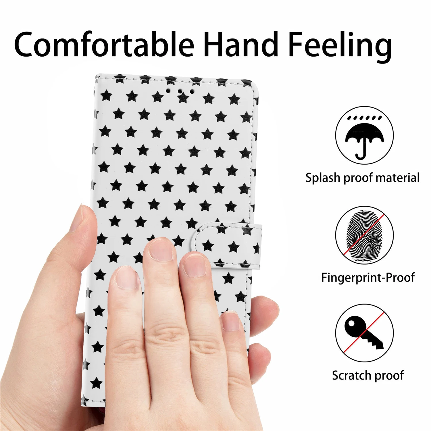 Star Leather Flip Cover Phone Case