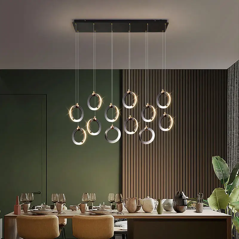 

Creative Designer Restaurant Pendant Lamp Bar Lamp Postmodern Simple Rectangular Chandelier Nordic Light Luxury Long Line Lamp