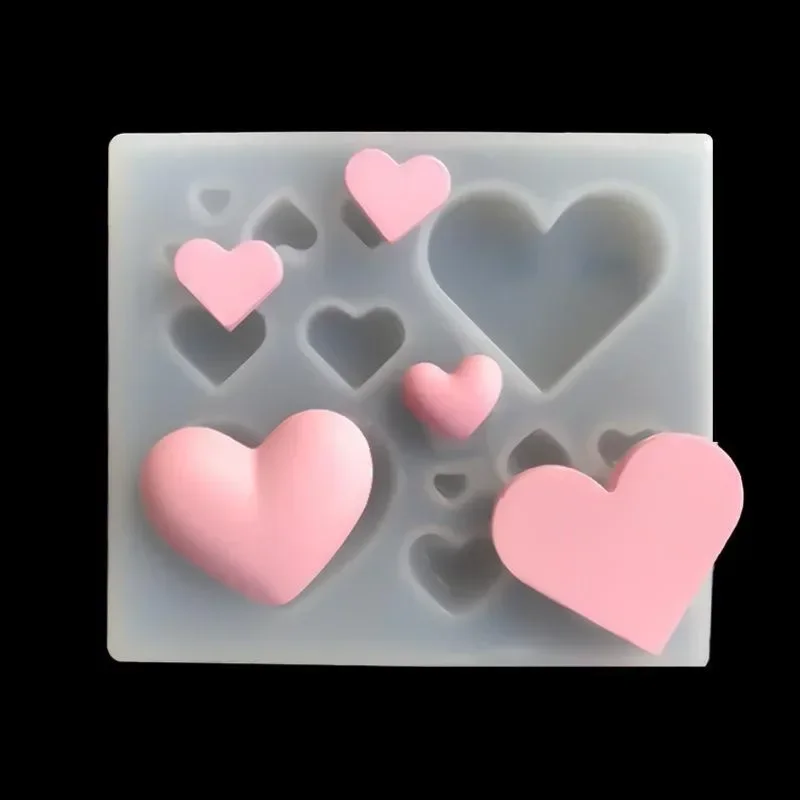 Heart Shape Silicone Molds DIY Jewelry Charms Tool Mini Puffy Heart Pendant Soap Candle Mold Decoration Tools silicone mold