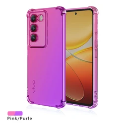 Shockproof Gradient TPU Protective Phone Case Cover for VIVO V29e (Pink Purple)