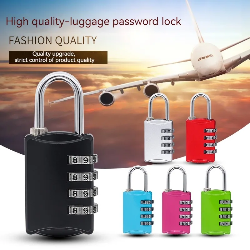 4-digit Password Lock Mini Gym Student Dormitory Cabinet Backpack Suitcase Drawer Zipper Hanging Lock Pink