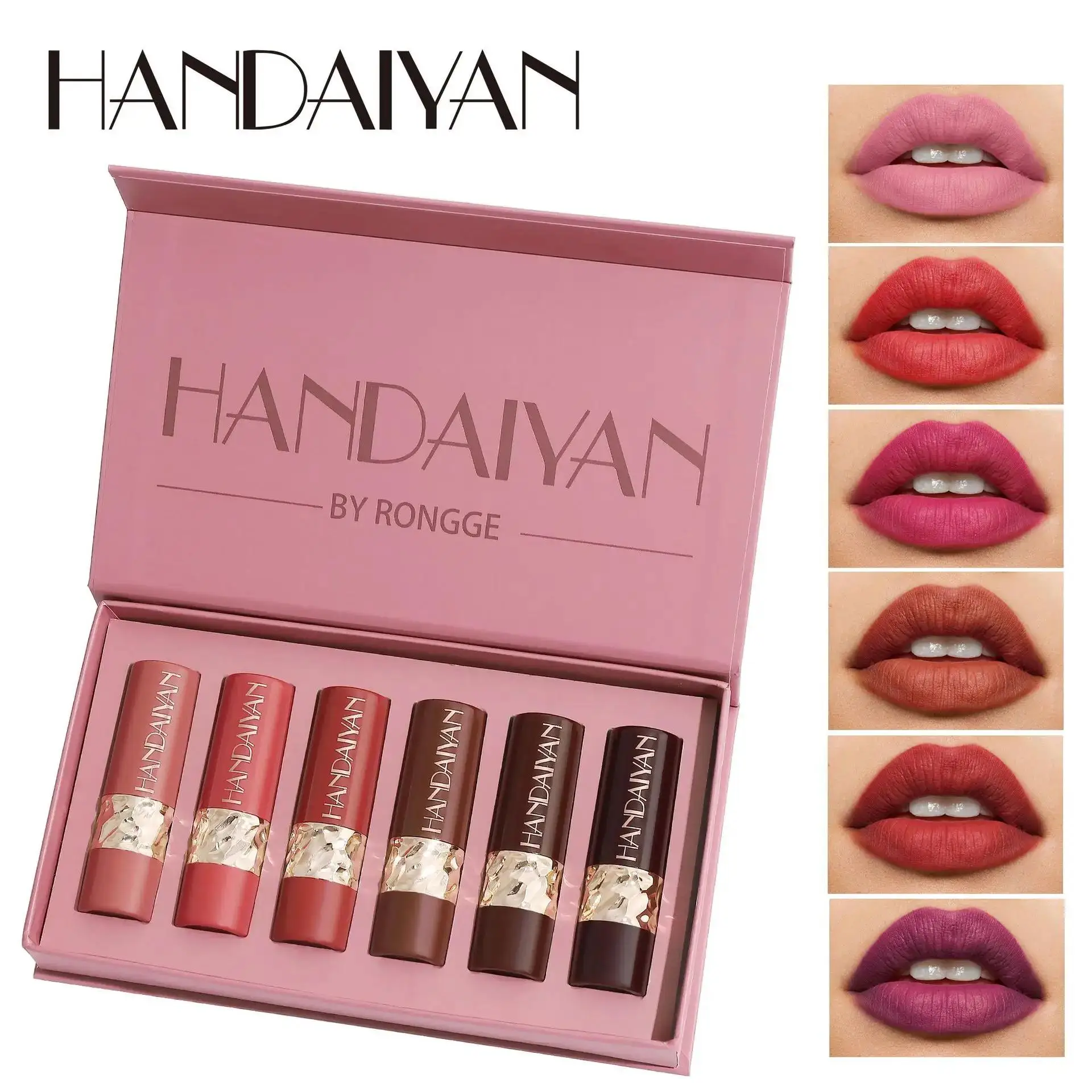 6PCS Velvet Matte Lipstick Set Highly Pigmented Long Lasting Non Drying Silky Smooth Lip Makeup Gift Box For Women_voghion.com