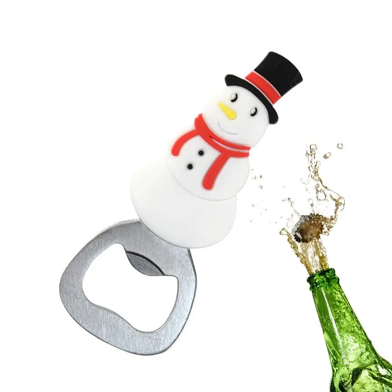 Christmas Can Opener Stainless Steel Multi-Function Can Lid Opener Elk Snowman Christmas Tree Santa Can Jar Bottle Opener Punch