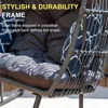 Egg Chair, Rocking Double Egg Chair Outdoor Indoor, 2 Person Egg Loveseat Chair for Patio Balcony Porch Backyard (Grey) 5