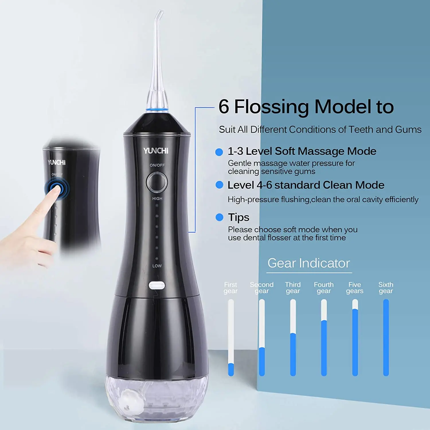 Oral Dental Irrigator Portable Water Flosser USB Rechargeable 3 Modes IPX7 200ML Water for Cleaning Teeth Clearance Price