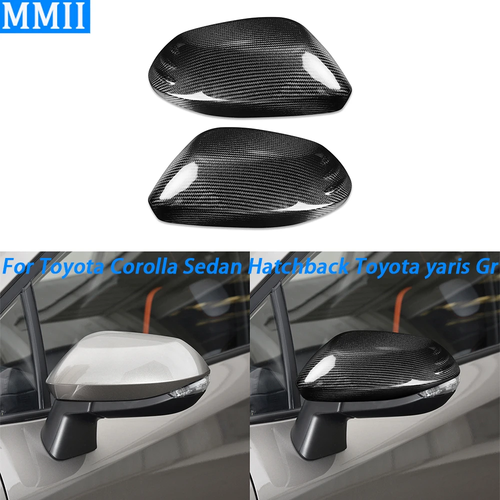 

For Toyota Corolla Sedan Hatchback 2019-23 Yaris Gr 2020-2023 Real Carbon Fiber Side Rearview Mirror Cover Trim Car Accessories