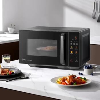 Midea Microwave Oven Combo, Microwave Grill Flat Plate, Light Wave Fast Heating, 23L Capacity