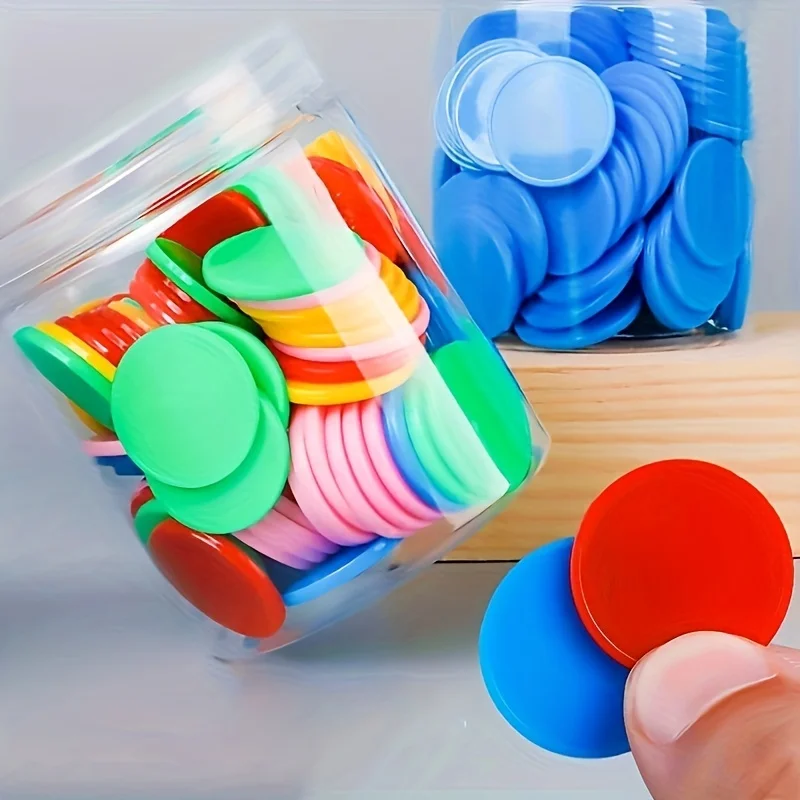 Plastic Math Counters 100 plastic counting chips-interactive learning educational mathematics teaching aids, multi-color plastic counters