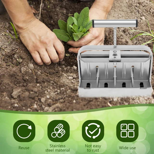 Talaj -Blokkoló Készlet Kézi Négyzetblokk -Készítő 1,57 × 1,97 Hüvelyk Magblokk Gyártó Szerszám Erős Kerti Mikro Blokkolása - Image 3