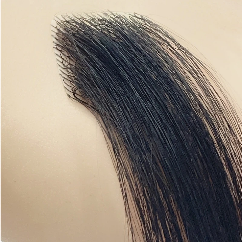 Small Natural Human Hairline Hair Temple Patch Replacement Capillary Prothesis Invisible Alopecia Areata Hairpiece for Women Men human hair wig,human hair toppers