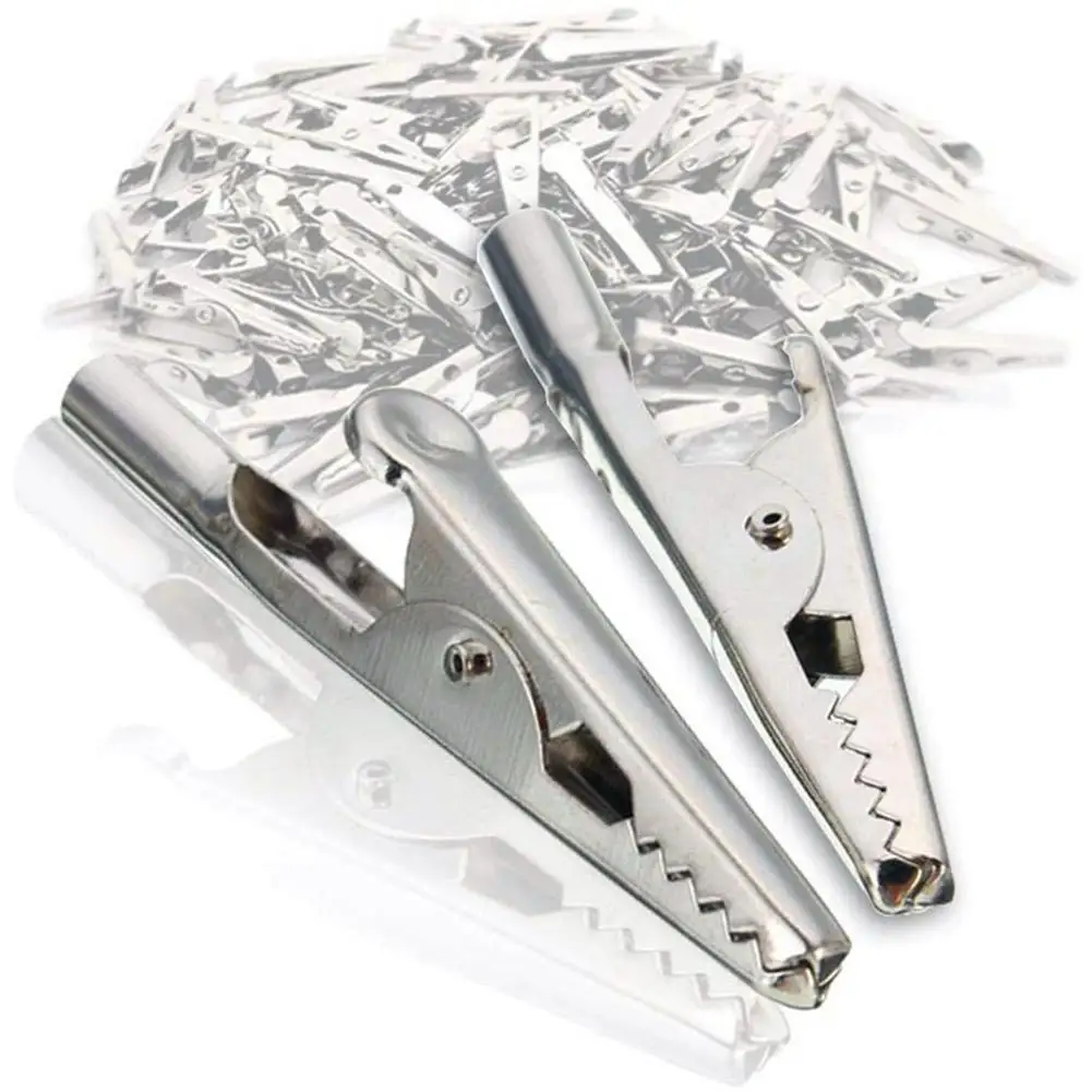 Alligator Clips 10Pcs 51mm Metal Alligator Clips Crocodile Clip Electrical Test Cable Lead Probe Clip 27