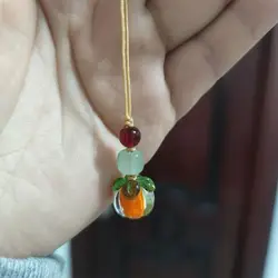 Chic Persimmon Beaded Phone Lanyard with Anti - Loss Strap (3)