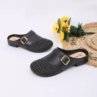Mules ajourées pour femmes avec boucle carrée décorative, talon bas, légères en PU, antidérapantes, chaussures décontractées pour toutes les saisons 5