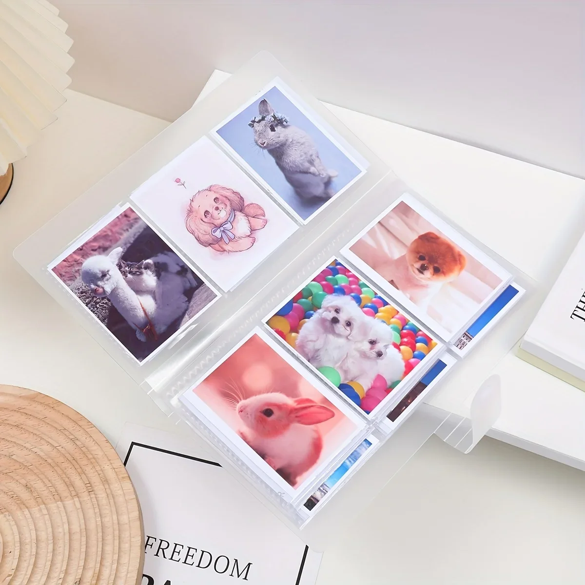 None-clipbook storage with photos, or cards, plastic, transparent, protector