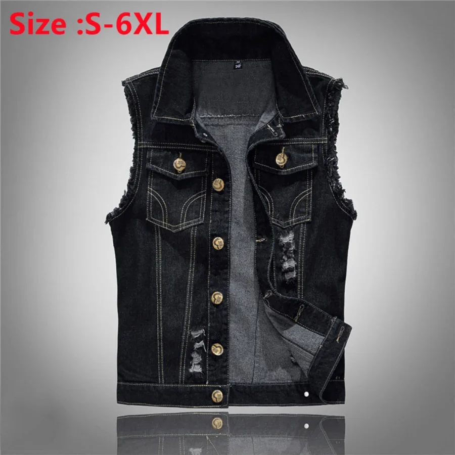 Sleeveless Vest Men's Fashion Jeans Sleeveless Jacket Vest Male Denim Jeans Vest Man Cowboy Outdoors Waistcoat Mens Jacket