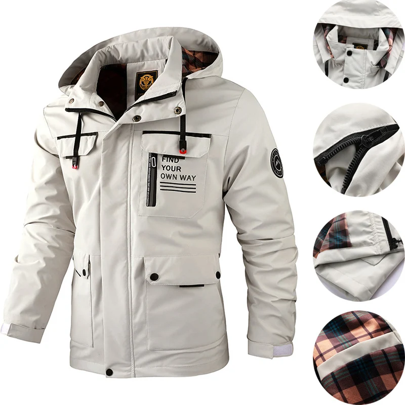 남성용 싱글 레이어 방수 바람막이 재킷, 야외 스포츠 등산 재킷, 남성 의류, 럭셔리 코트, 용수철 및 가을 