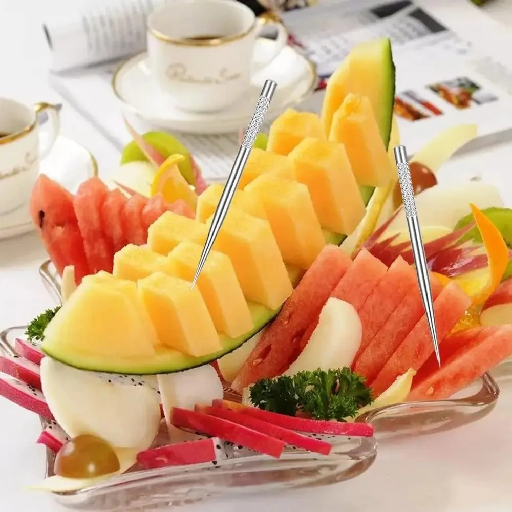 Stainless Steel Toothpicks Pocket Set, Portable Floss Pick Reusable Metal Toothpicks Tooth Cleaning Kit With Keychain Holder