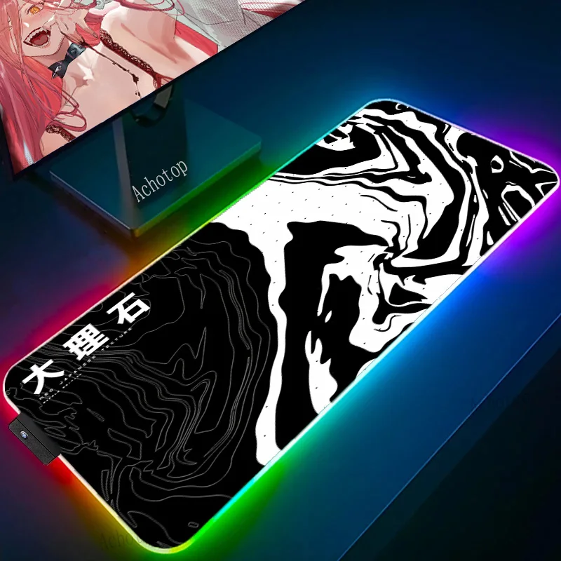 

Black Topographic Gaming RGB Mouse Pad Gamer Mat LED Light Mouse Mats XXL 900x400 Mousepad Computer Desk Mause Ped Mice Keyboard