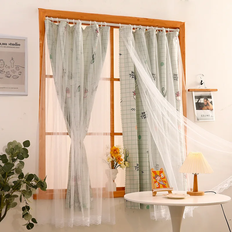 Curtains Velcro Curtains Blackout Curtains Self-Adhesive Finished Products  Magic Curtains 1Pcs 