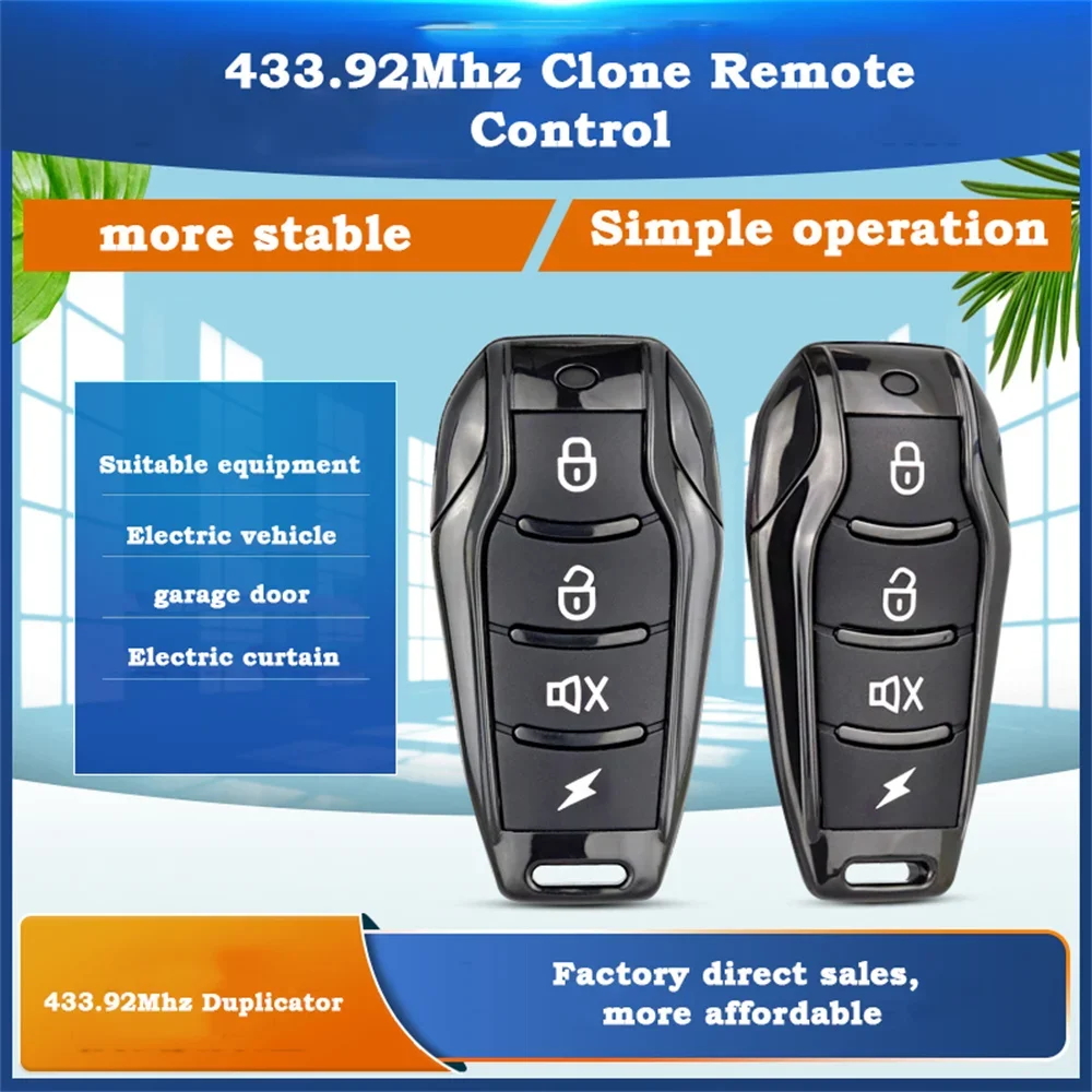 4-in-1 Remote Control Duplicator – 433MHz Copy Remote – Clone Car Keys, Garage Door Openers, & Gate Remotes – Up To 100m Range